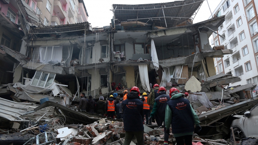 Số người thiệt mạng do động đất ở Thổ Nhĩ Kỳ và Syria đã tăng lên hơn 15.000